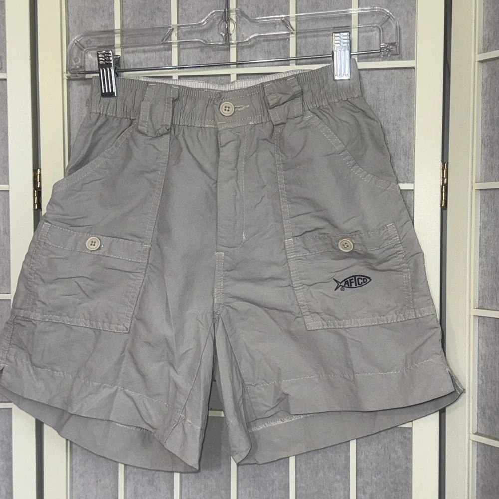 AFTCO Gray Boys Active Preppy Outdoor Hunting Hiking Cargo Fishing Shorts 26